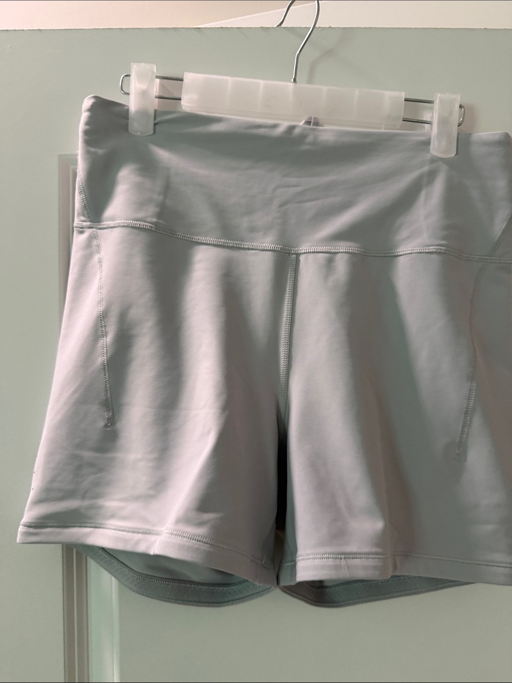 Athleta Light Gray High-Rise Athletic Shorts